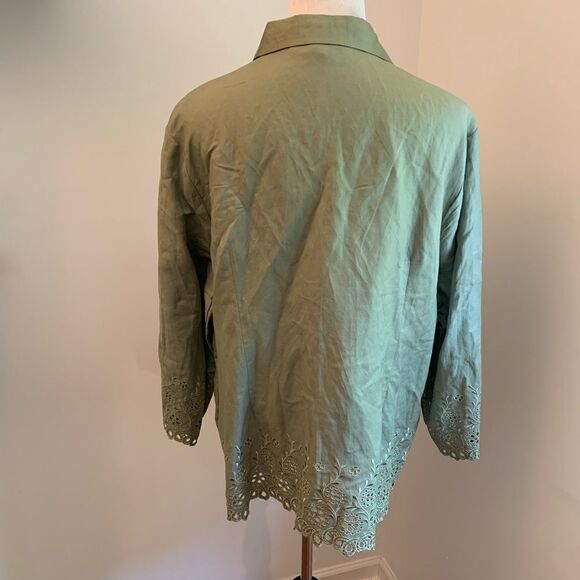Appraisal Plus Sage Green Button Down Sz 20 - Picture 3 of 7